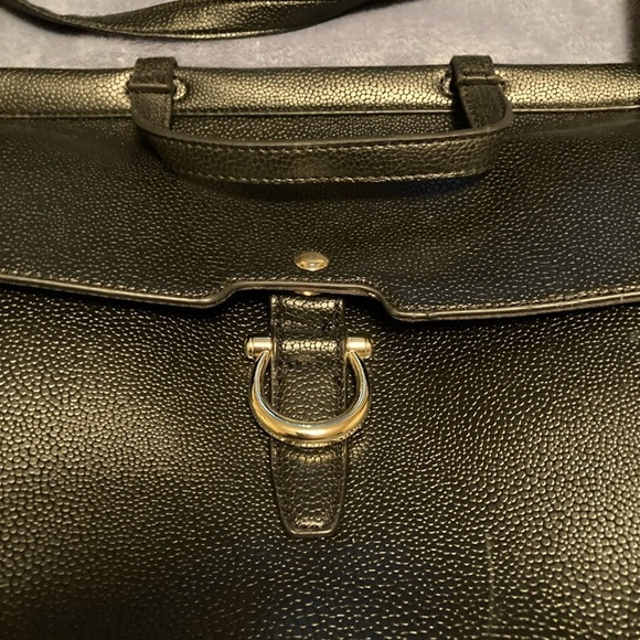 TAHARI Tahiti Flap Satchel Glamper Black Career Office Handbag - Picture 3 of 7